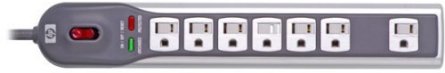 Surge protector. 7 outlet with phone & DSL protection. HP model PP063AA#ABA.